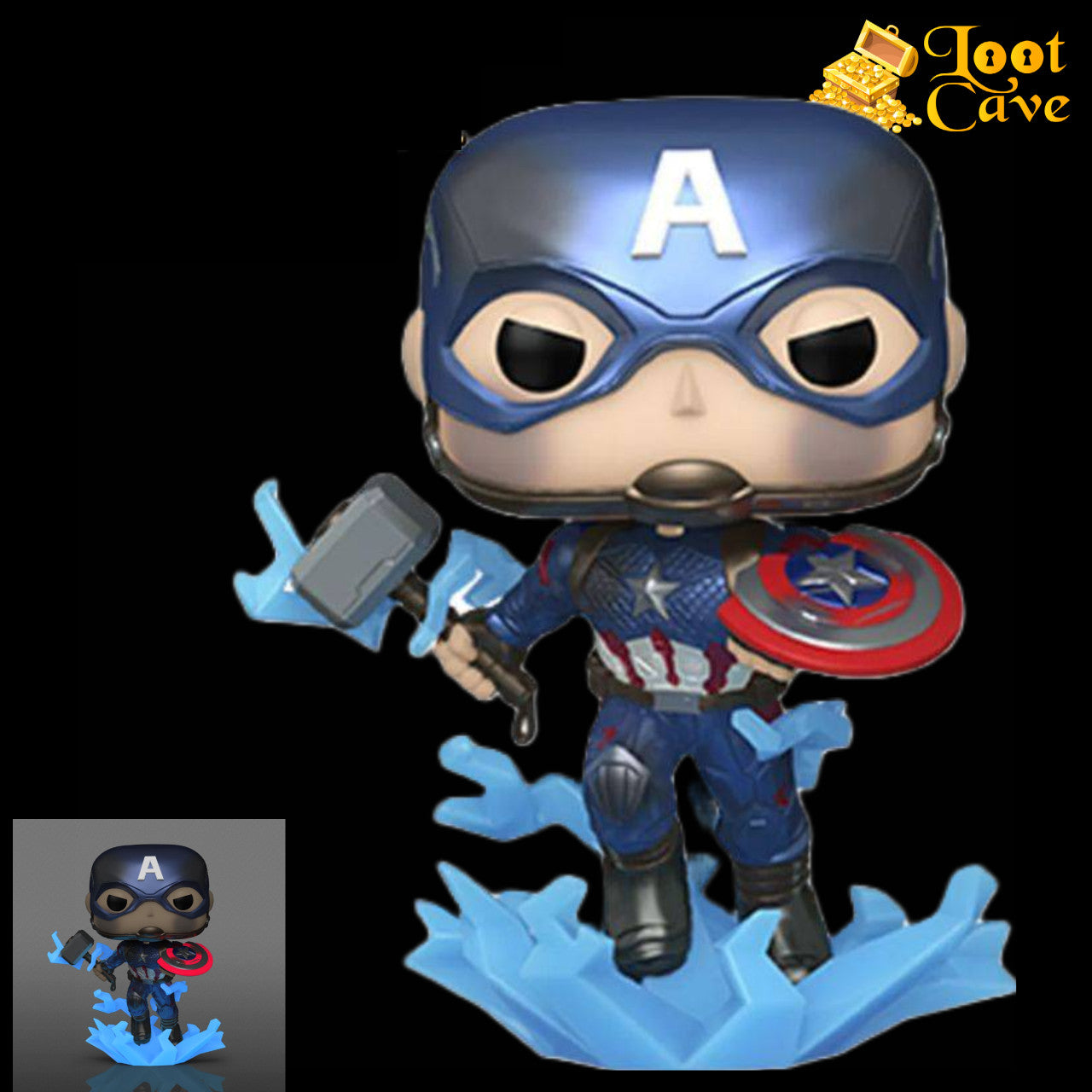 Funko Pop! Avengers 4: Endgame - Captain America with Mjolnir Metallic